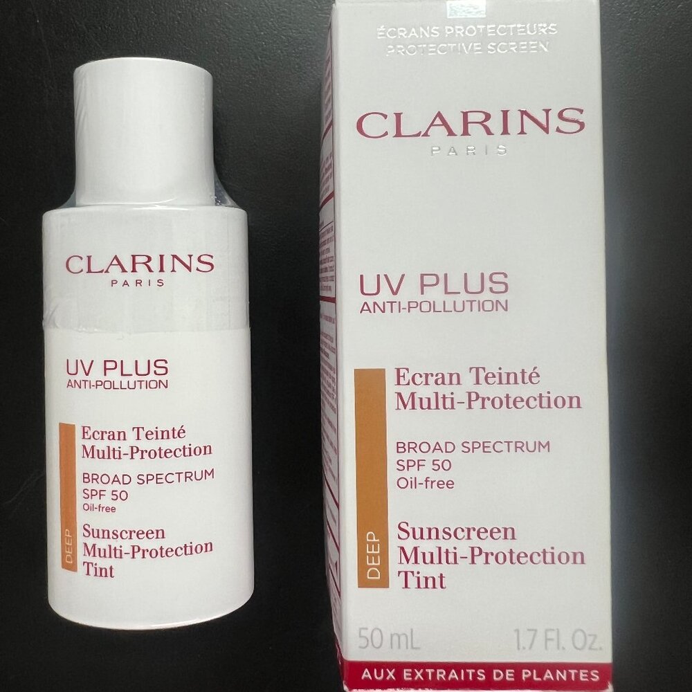 Clarins UV Plus Anti Pollution Antioxidant Tinted Face Sunscreen SPF 50, 1.7